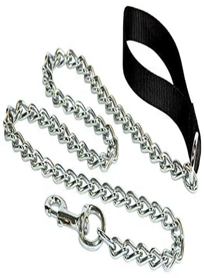 KittuPet Dog Chain Leash with Nylon Padded Handle for Dogs & Pet Animals (Color As per Availability) - Image 2